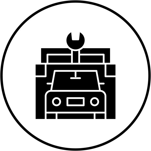 El icono vectorial de la tienda de reparación de automóviles se puede utilizar para el conjunto de iconos de tiendas y tiendas