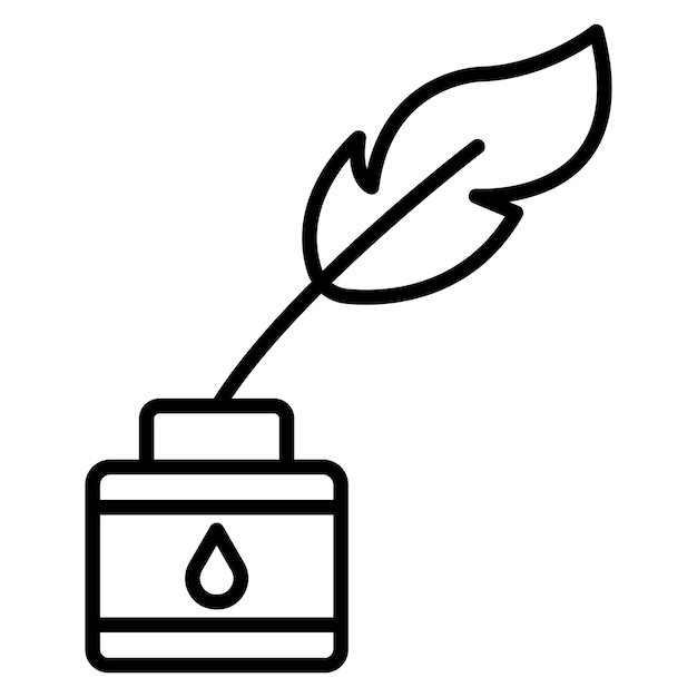 El icono vectorial de tinta y pluma se puede usar para el conjunto de iconos de literatura