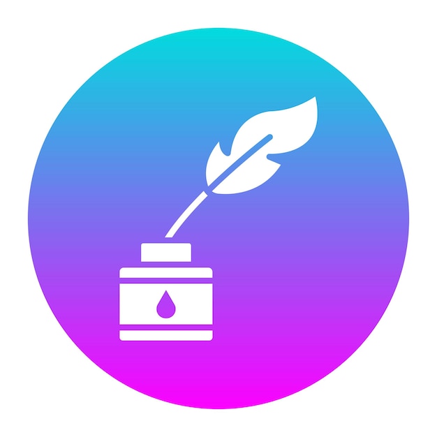 El icono vectorial de tinta y pluma se puede usar para el conjunto de iconos de literatura