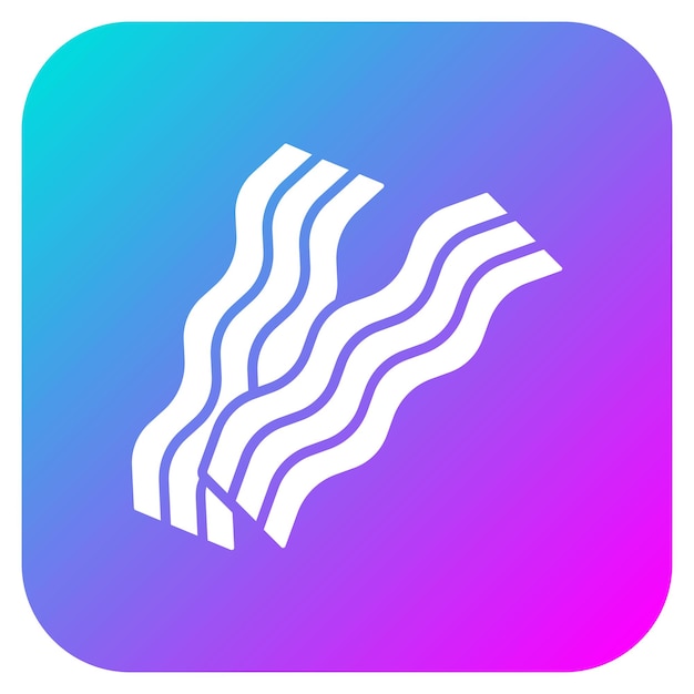 El icono vectorial de tocino se puede usar para el conjunto de iconos de la mañana y el desayuno