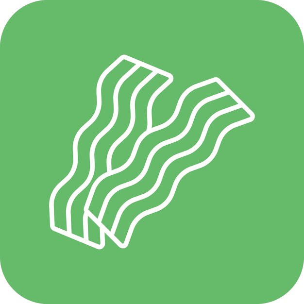 El icono vectorial de tocino se puede usar para el conjunto de iconos de la mañana y el desayuno