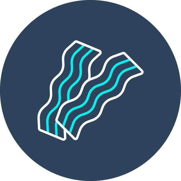 El icono vectorial de tocino se puede usar para el conjunto de iconos de la mañana y el desayuno