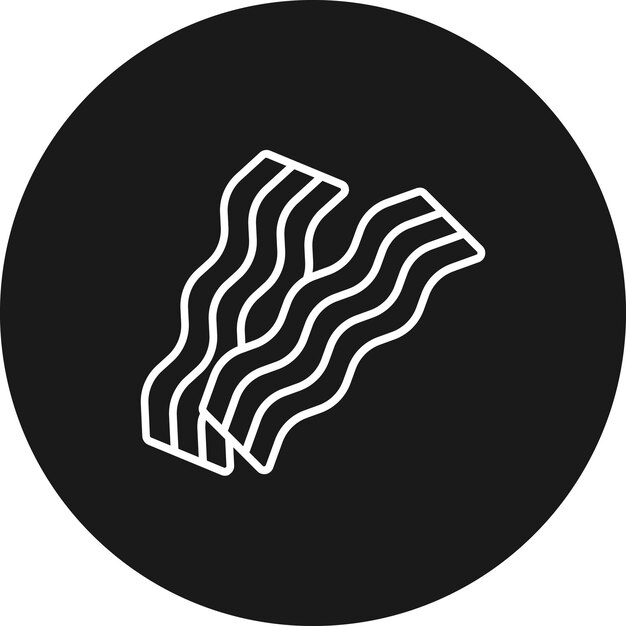 El icono vectorial de tocino se puede usar para el conjunto de iconos de la mañana y el desayuno