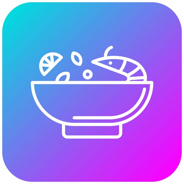 El icono vectorial de Tom Yum se puede usar para el conjunto de iconos de World Cuisine