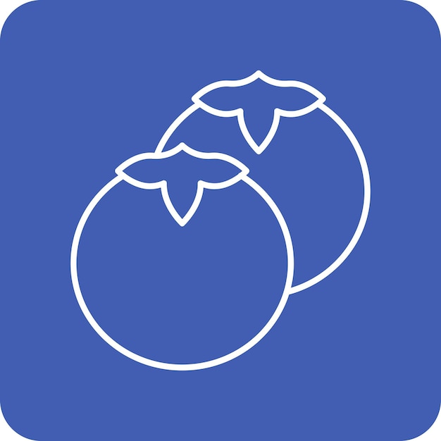 El icono vectorial del tomate se puede utilizar para el conjunto de iconos de frutas y verduras