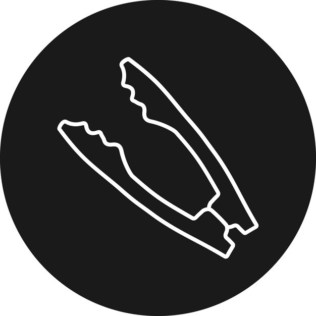 El icono vectorial de Tongs se puede usar para el conjunto de iconos de panadería