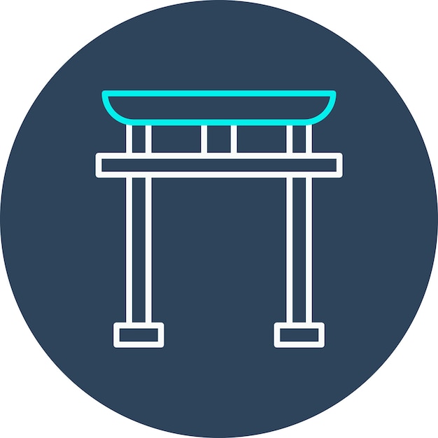 El icono vectorial de Torii Gate se puede usar para el conjunto de iconos de la aldea