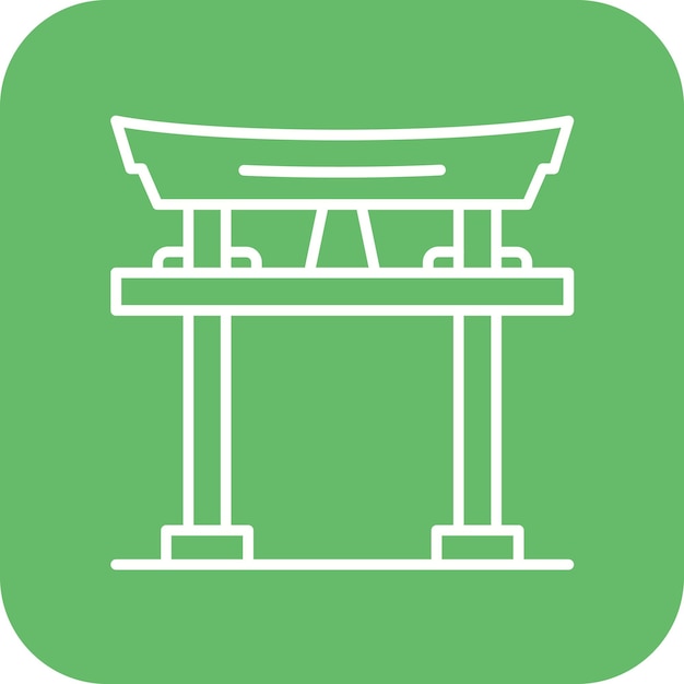 El icono vectorial de Torii Gate se puede usar para el conjunto de iconos de Historia
