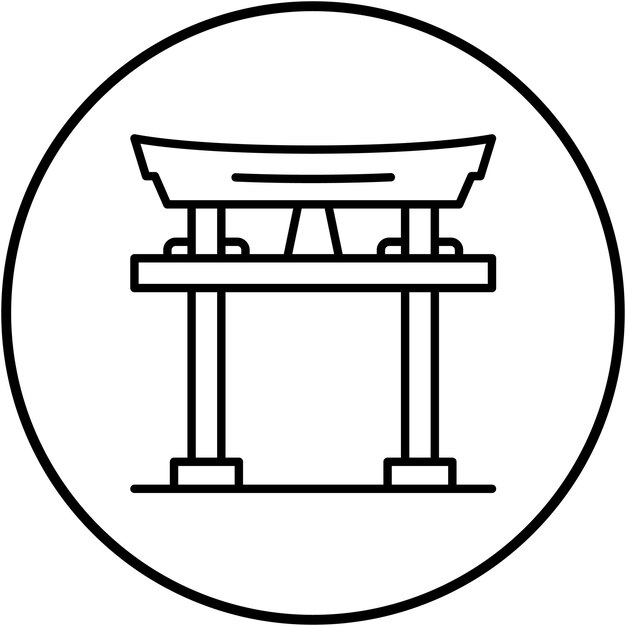El icono vectorial de Torii Gate se puede usar para el conjunto de iconos de Historia