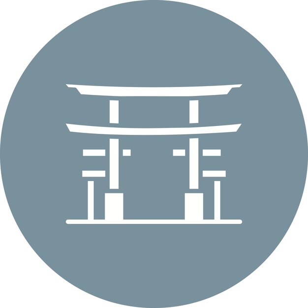 El icono vectorial de Torii Gate se puede usar para el conjunto de iconos de Landmarks