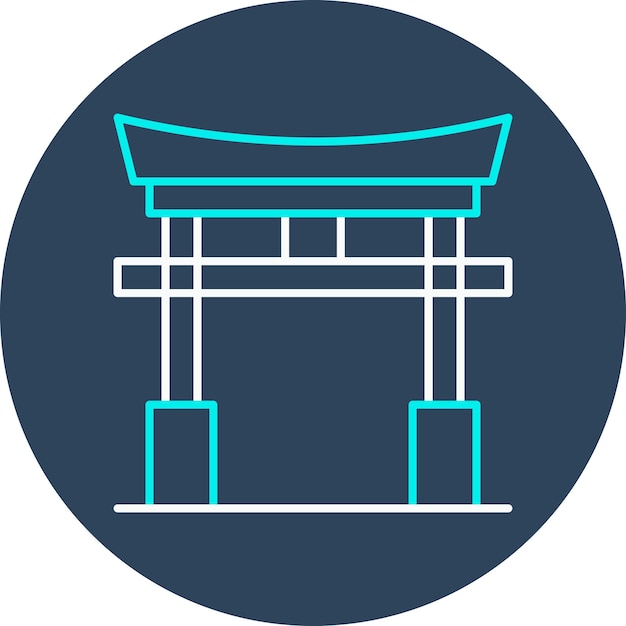 El icono vectorial de Torii Gate se puede usar para el conjunto de iconos de Landmarks
