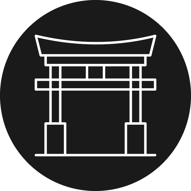 El icono vectorial de Torii Gate se puede usar para el conjunto de iconos de Landmarks