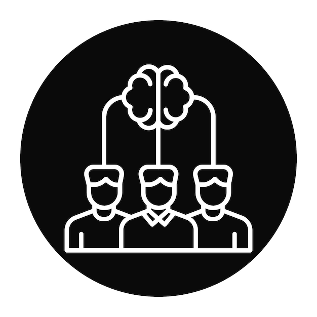 El icono vectorial de tormenta de ideas se puede usar para el conjunto de iconos de educación en línea