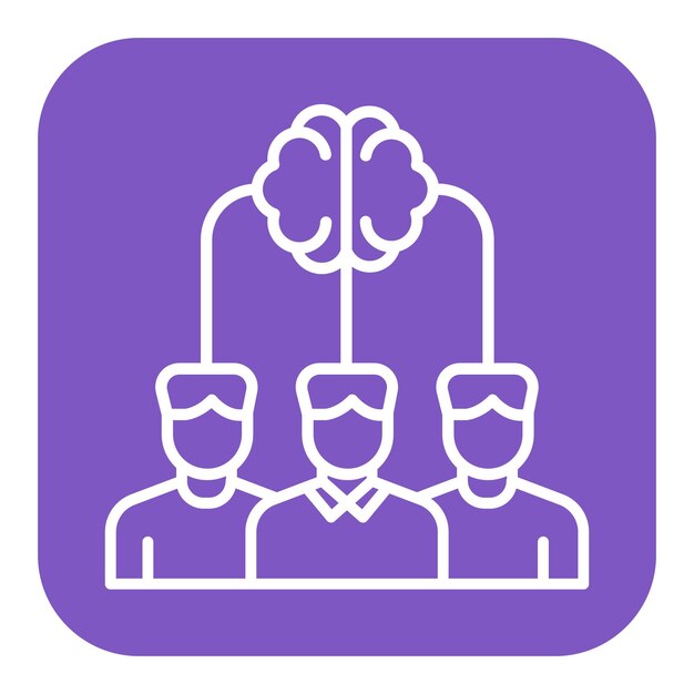 El icono vectorial de tormenta de ideas se puede usar para el conjunto de iconos de educación en línea