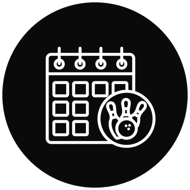 El icono vectorial de los torneos diarios se puede usar para el conjunto de iconos de bolos
