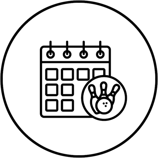 El icono vectorial de los torneos diarios se puede usar para el conjunto de iconos de bolos