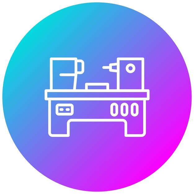 El icono vectorial del torno se puede utilizar para el conjunto de iconos de metalurgia