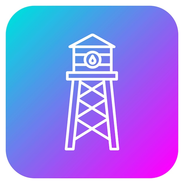 El icono vectorial de la torre de agua se puede usar para el conjunto de iconos de bomberos