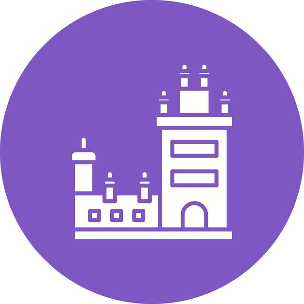 El icono vectorial de la Torre de Belem se puede usar para el conjunto de iconos de puntos de referencia