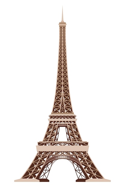 Icono vectorial de la Torre Eiffel Famoso símbolo de atracción turística de Francia Monumento arquitectónico internacional aislado sobre fondo blanco Insignia de alta calidad