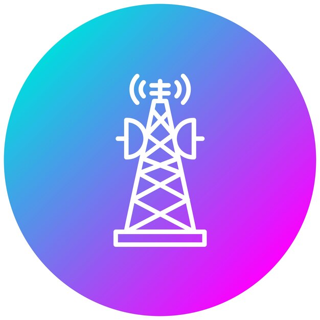 El icono vectorial de la torre de satélite se puede utilizar para el conjunto de iconos de disparo