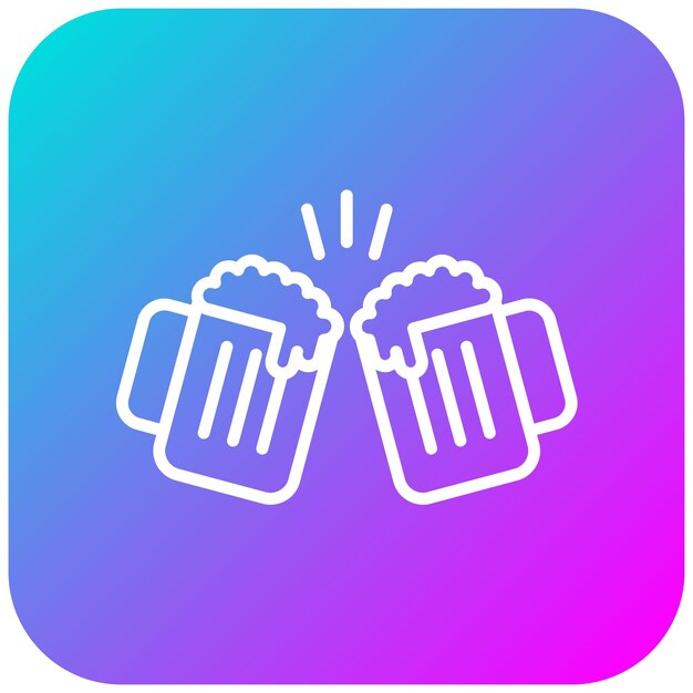 El icono vectorial de tostadas de cervezas se puede usar para el iconset de Oktoberfest