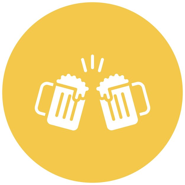 El icono vectorial de tostadas de cervezas se puede usar para el iconset de Oktoberfest
