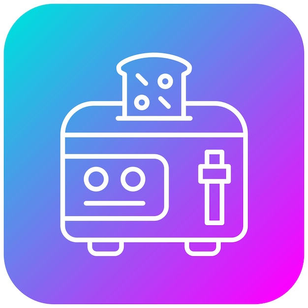El icono vectorial de la tostadora se puede usar para el conjunto de iconos de artículos para el hogar