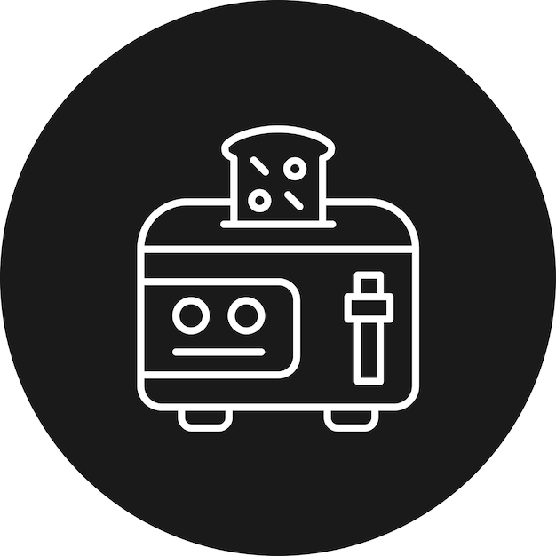 El icono vectorial de la tostadora se puede usar para el conjunto de iconos de artículos para el hogar