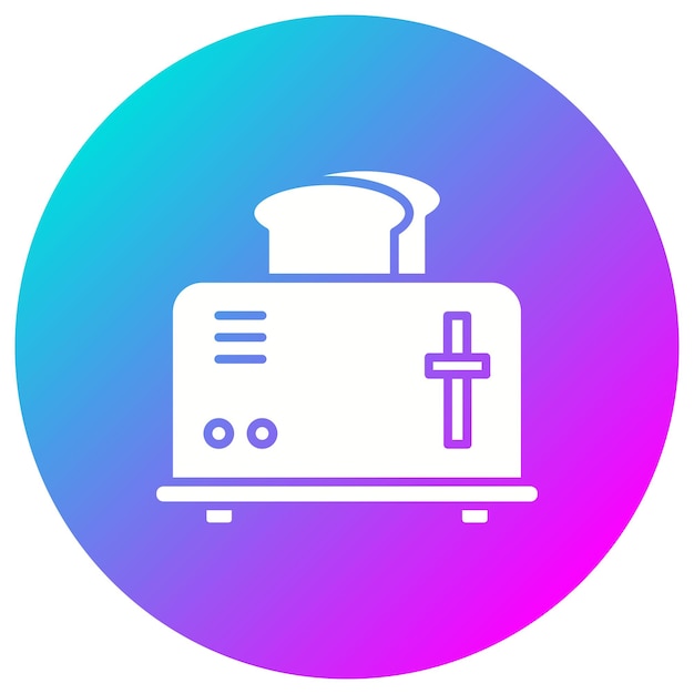 El icono vectorial de la tostadora se puede usar para el conjunto de iconos de la mañana y el desayuno