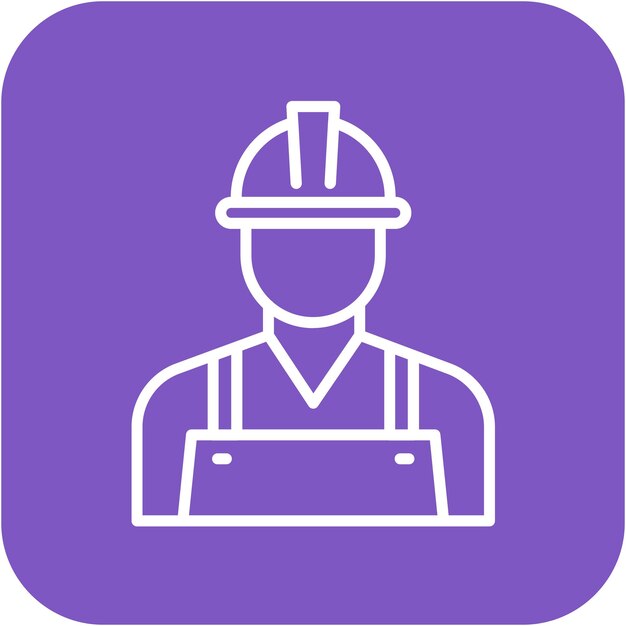 El icono vectorial del trabajador de la construcción se puede utilizar para el conjunto de iconos de diversidad