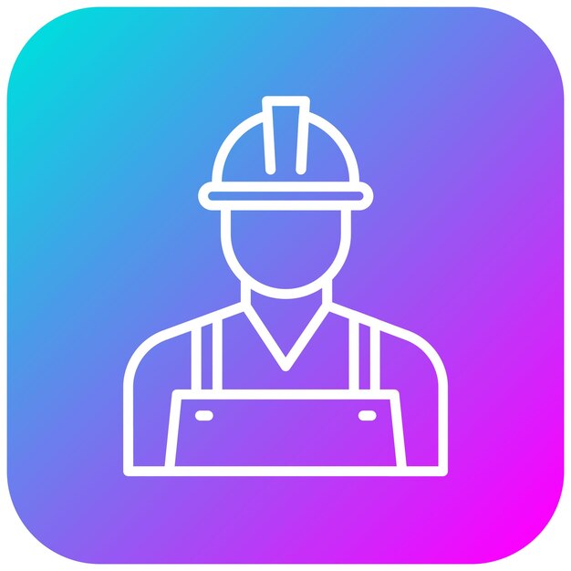 El icono vectorial del trabajador de la construcción se puede utilizar para el conjunto de iconos de diversidad