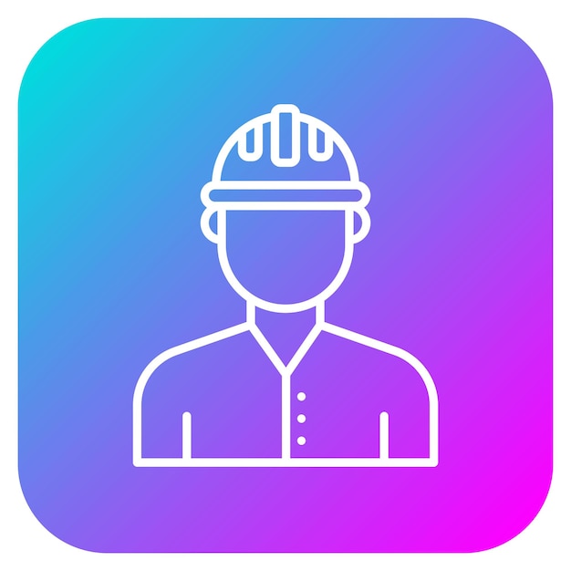 El icono vectorial del trabajador de la construcción se puede utilizar para el conjunto de iconos de herramientas de construcción