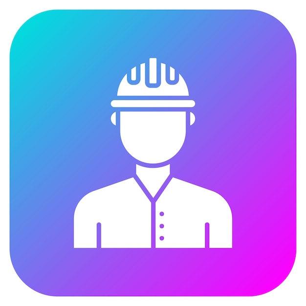 El icono vectorial del trabajador de la construcción se puede utilizar para el conjunto de iconos de herramientas de construcción