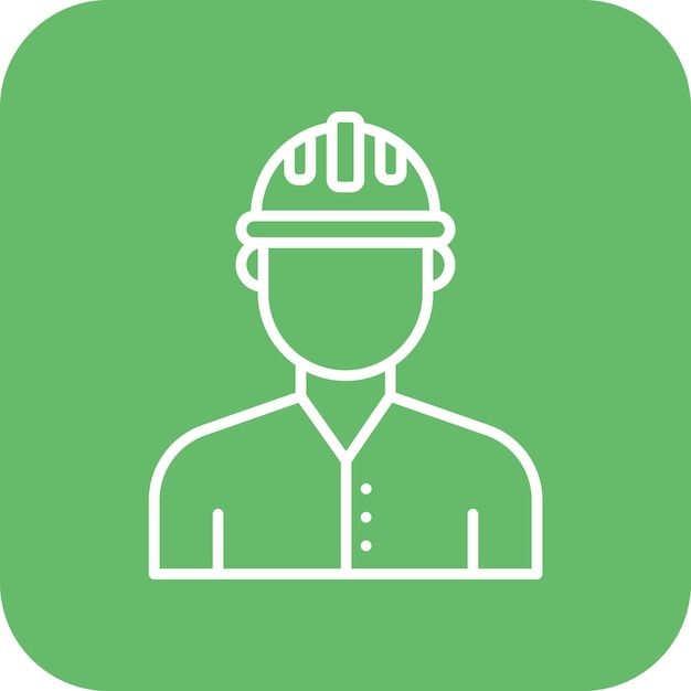 El icono vectorial del trabajador de la construcción se puede utilizar para el conjunto de iconos de herramientas de construcción