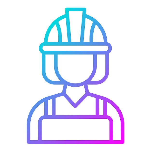 El icono vectorial del trabajador de la construcción se puede utilizar para el conjunto de iconos de mujeres
