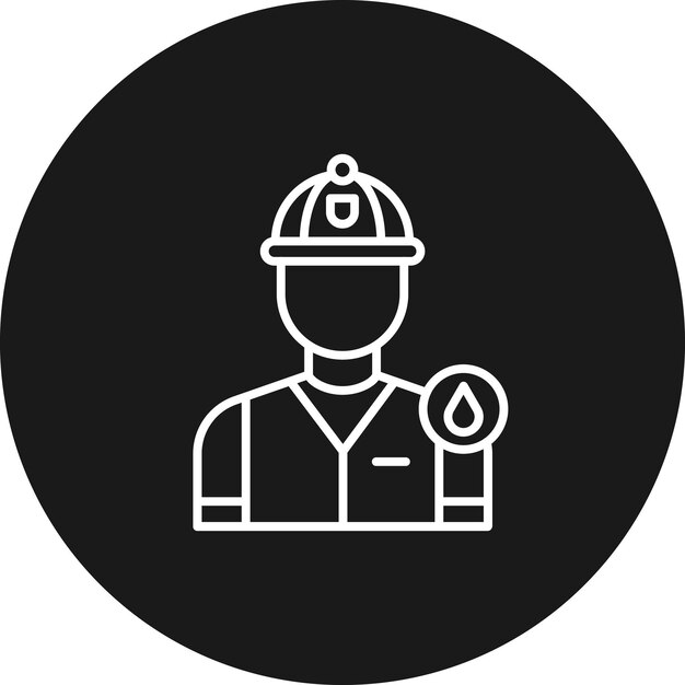 El icono vectorial del trabajador petrolero se puede utilizar para el conjunto de iconos de la industria de la gasolina