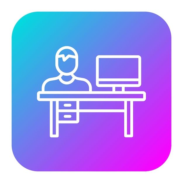 El icono vectorial de trabajo en la computadora se puede utilizar para el conjunto de iconos de trabajo desde el hogar