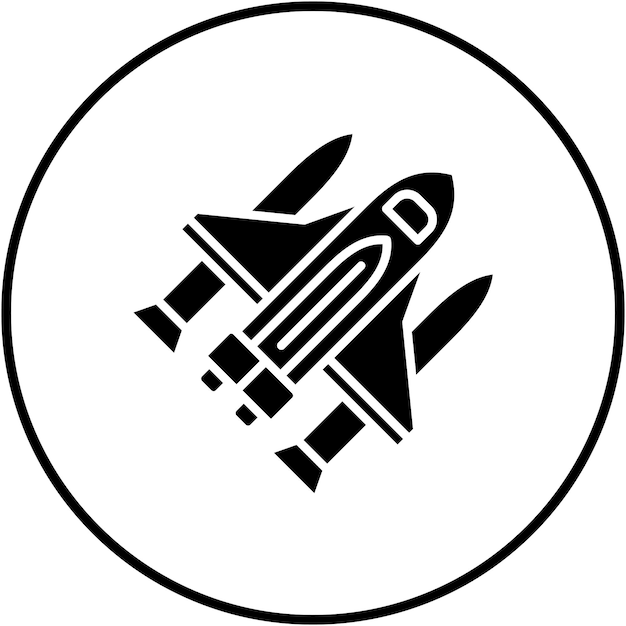 El icono vectorial del transbordador espacial se puede usar para el conjunto de iconos de tecnología espacial