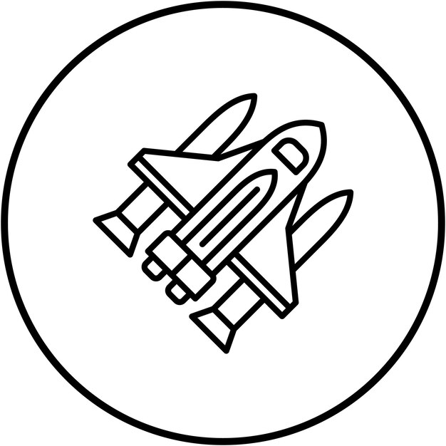 El icono vectorial del transbordador espacial se puede usar para el conjunto de iconos de tecnología espacial