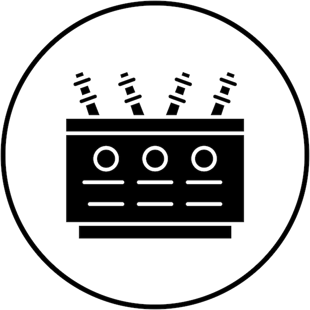 El icono vectorial del transformador de potencia se puede utilizar para el conjunto de iconos de energía nuclear