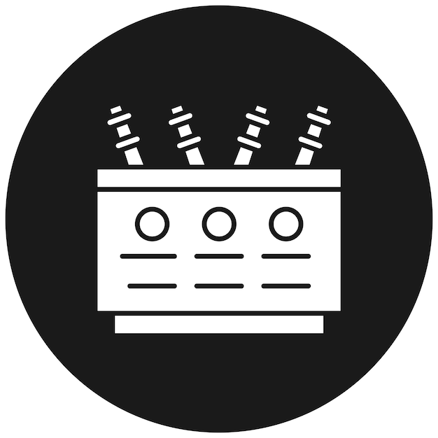 El icono vectorial del transformador de potencia se puede utilizar para el conjunto de iconos de energía nuclear