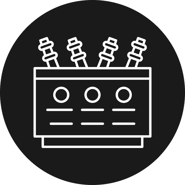 El icono vectorial del transformador de potencia se puede utilizar para el conjunto de iconos de energía nuclear