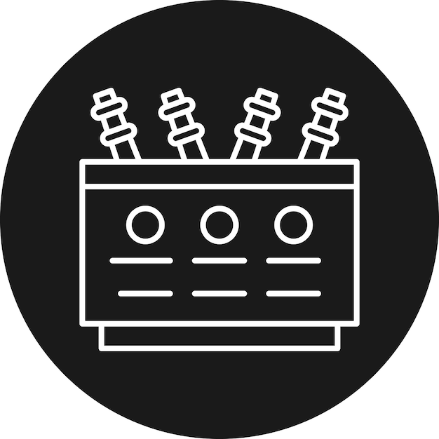 Vector el icono vectorial del transformador de potencia se puede utilizar para el conjunto de iconos de energía nuclear