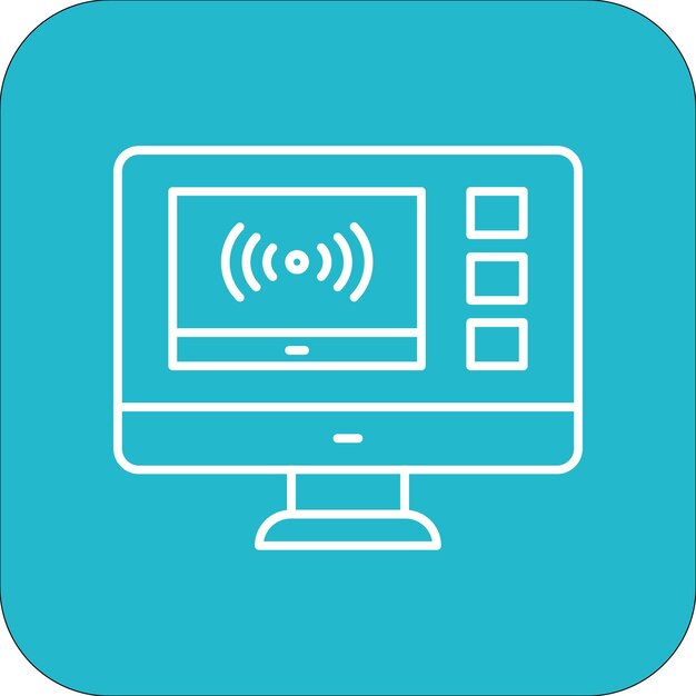 El icono vectorial de transmisión web se puede utilizar para el conjunto de iconos de noticias y medios