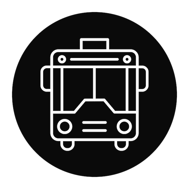El icono vectorial de transporte público se puede utilizar para el conjunto de iconos de espacio de trabajo conjunto