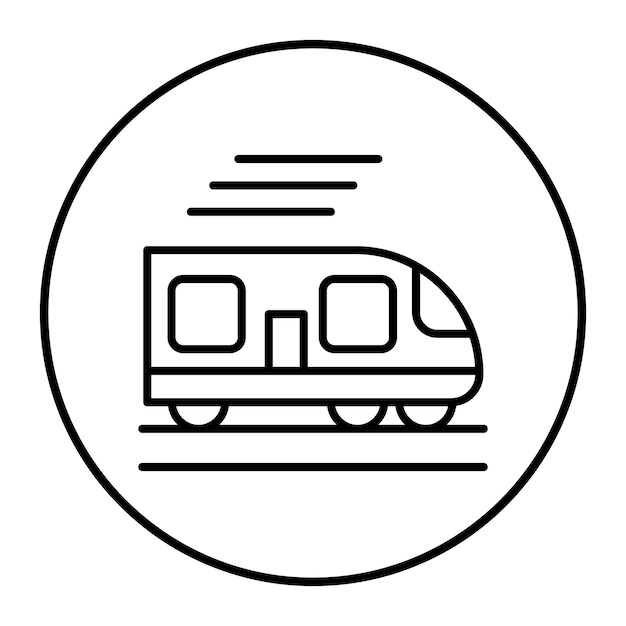 El icono vectorial del tren de alta velocidad se puede utilizar para el conjunto de iconos del ferrocarril