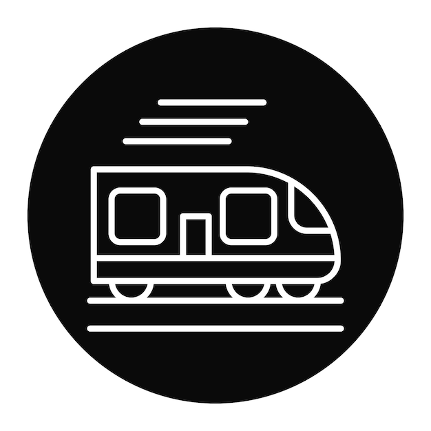 El icono vectorial del tren de alta velocidad se puede utilizar para el conjunto de iconos del ferrocarril