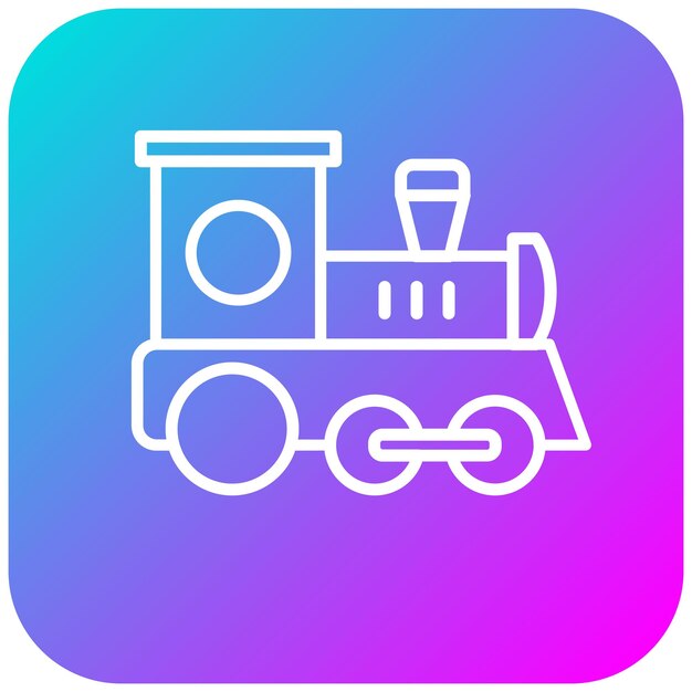 El icono vectorial del tren de juguete se puede usar para el conjunto de iconos de la ducha de bebé