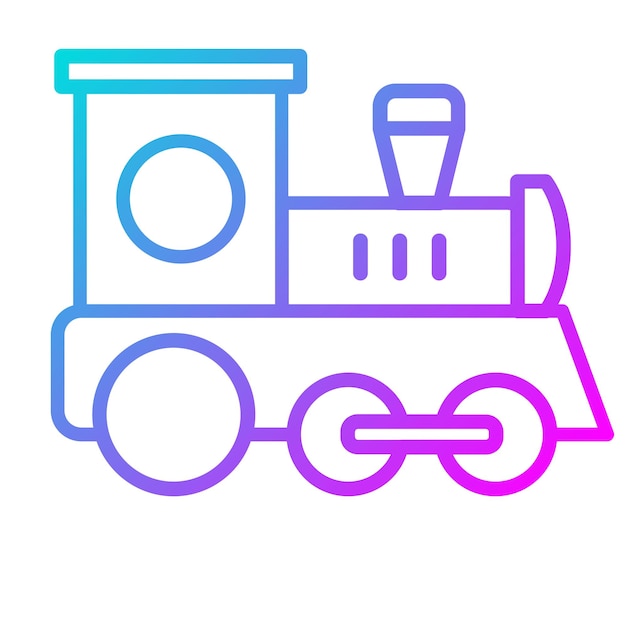 El icono vectorial del tren de juguete se puede usar para el conjunto de iconos de la ducha de bebé